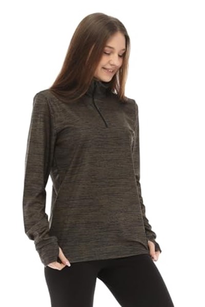 Ghassy Co. Kadın Running Nem Emici Uv Güneşten Koruma Parmaklık Detaylı Uzun Kollu Outdoor Spor Tshirt