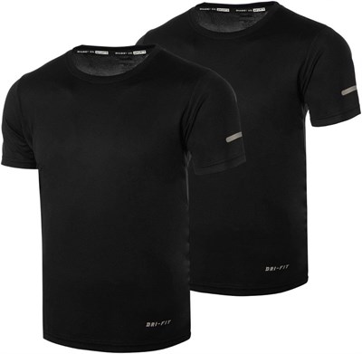Ghassy Co. Erkek 2Li Paket Dry Fit Atletik Nem Emici Günlük Tshirt