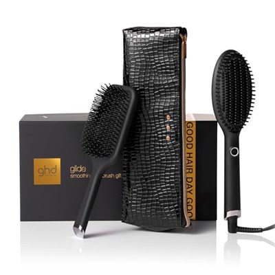 ghd Glide Sıcak Fırça, Çantalı, Taraklı Hediye Seti Siyah