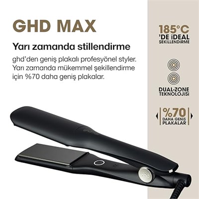 Ghd Max Geniş Plakalı Saç Düzleştirici ve Şekillendirici, Siyah