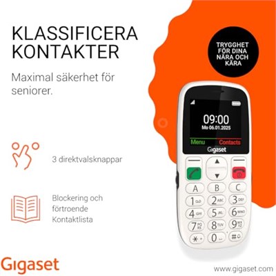 Gigaset GL395 Tuşlu Cep Telefonu Gümüş (Beyaz)