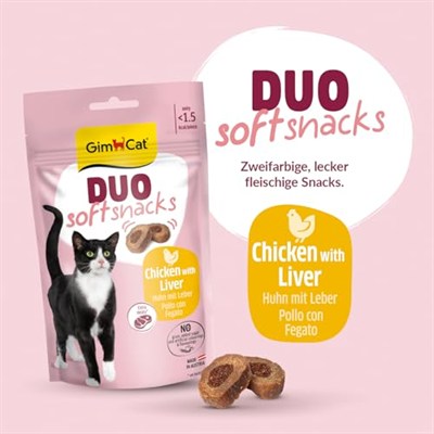 GimCat Duo Soft Snacks Chicken with Liver Kedi Ödülü 50 Gr