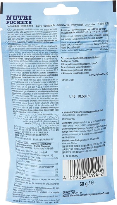 GimCat Kedi Ödül Tableti Np Ton Balıklı, 60 gr