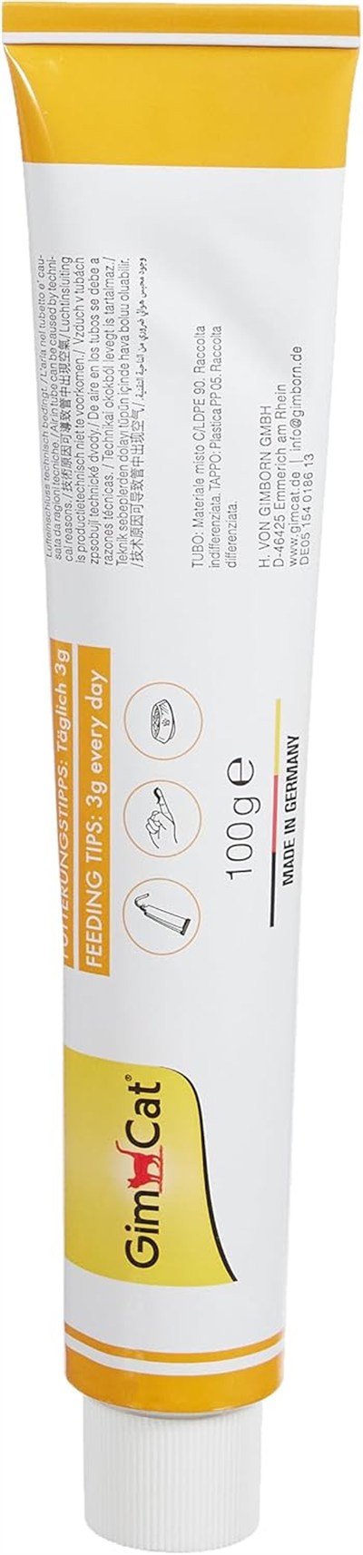 GimCat Kediler İçin Multi-Vitamin, 100 g, Keten Tohumu Yağı (Omega-3 Yağ Asitleri, Dha ve Epanın Temelini Oluşturan Linolenik Asit İçerir), 12 Temel Vitamin