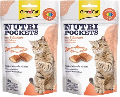 GimCat Nutripockets Kedi Ödülü Somon Omega 3&6 60 gr 2li paket