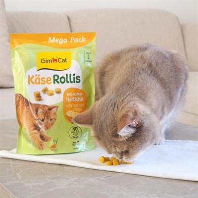 GimCat Peynir rulosu, tahılsız ve vitamin zengini kedi atıştırmalığı, gerçek sert peynirli, 1 torba (1 x 425 g)