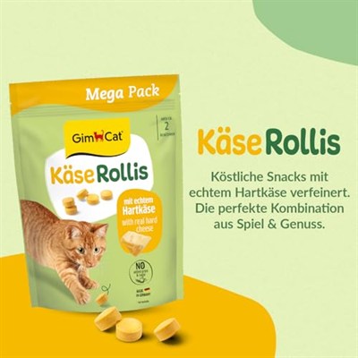 GimCat Peynir rulosu, tahılsız ve vitamin zengini kedi atıştırmalığı, gerçek sert peynirli, 1 torba (1 x 425 g)