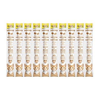 GimCat Sticks Hindi Etli Tavşan etli Ödül Çubukları 50 gr - 10lu