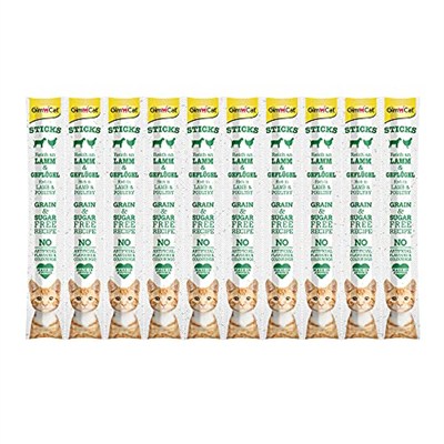 GimCat Sticks Kuzu etli Tavuklu Ödül Çubukları 50 gr - 10lu