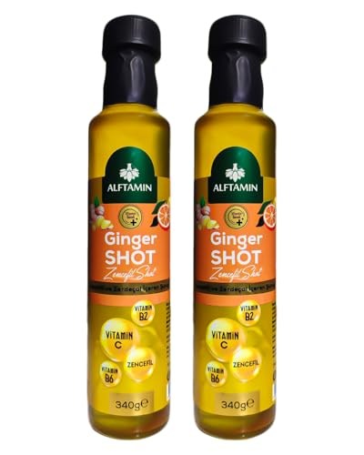 Ginger Shot - Vitamin B2, Vitamin B6, C Vitamini, Zencefil ve Zerdeçal İçeren Şurup (340 g x2 Adet)