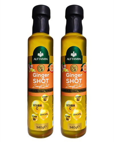 Ginger Shot - Vitamin B2, Vitamin B6, C Vitamini, Zencefil ve Zerdeçal İçeren Şurup (340 g x2 Adet)