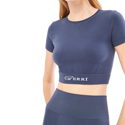 Giorgina Ferri Yumuşak Dokulu, Esnek Yoga, Koşu, Spor ve Günlük Crop Top Mila