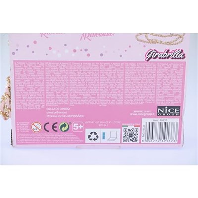 Girabrilla Fashion Bag el çantası, ters çevrilebilir payetli, inci saplı ve omuz askılı, Beyaz