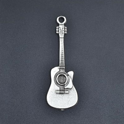 Gitar Örme Zincir Kolye - Gümüş Kaplama - Erkek Kadın Kolye - No:1293