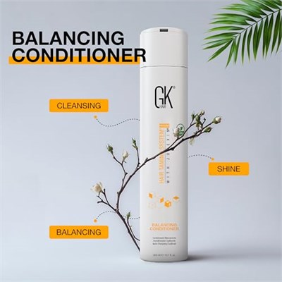 GK HAIR Global Keratin Dengeleyici Saç Kremi Saç Koruması Balancing Conditioner Yağlı, Yağlı ve Normal Saçlar İçin | Doğal Yağ Ekstraktları ile pH seviyelerini, Sülfat ve Paraben içermez (300ml)