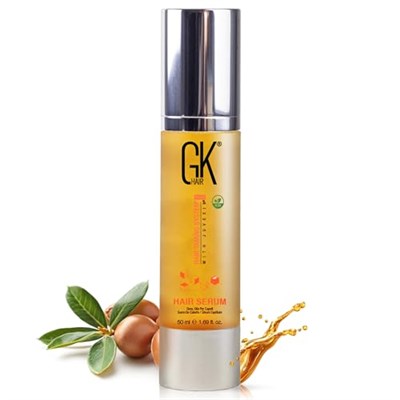 GK Hair Global Keratin Organik Argan Yağlı Saç Serumu Kabarma Kontrolü İçin Kuru Hasar Saç Onarıcı Isı Koruma Saç Parlatıcı Pürüzsüzleştirici Güçlendirici ve Besleyici Serum Unisex Tüm Saç Tipleri 1.6