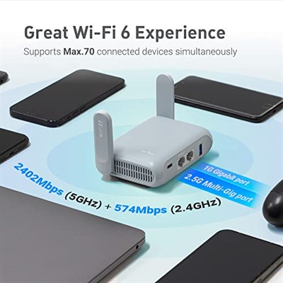 GL.iNet GL-MT3000 (Beryl AX) Cep Boyutunda WiFi 6 Kablosuz Seyahat Gigabit Yönlendiricisi - OpenVPN, Wireguard, Captive Portal, Repeater, Extender, Cybersecurity, Tethering Zip