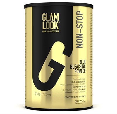 GLAMLOOK Non-Stop Mavi Toz Açıcı 500 gr. | Profesyonel Yüksek Açma Gücü | Zarar Vermeyen Nemlendirici Formül | Evde ve Kuaför Kullanımına Uygun Saç Rengi Açıcı - Seçenekler: NON-STOP, ASH BLOND, WHITE
