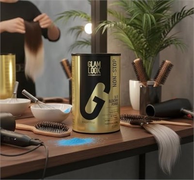 GLAMLOOK Non-Stop Mavi Toz Açıcı 500 gr. | Profesyonel Yüksek Açma Gücü | Zarar Vermeyen Nemlendirici Formül | Evde ve Kuaför Kullanımına Uygun Saç Rengi Açıcı - Seçenekler: NON-STOP, ASH BLOND, WHITE