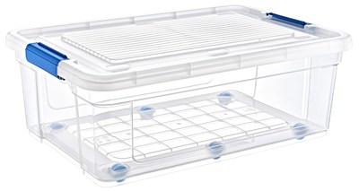Glassy Şeffaf Tekerlekli 60 L Saklama Kabı - 47,5x69,5x27,5 (h) cm