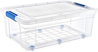Glassy Şeffaf Tekerlekli 60 L Saklama Kabı - 47,5x69,5x27,5 (h) cm