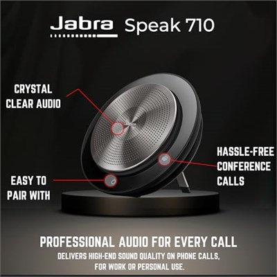 Global Teck Worldwide Jabra Speak 710 Hoparlör (Kablosuz) Duvar Şarj Cihazı ile | Bluetooth Dongle, USB | PC/MAC UC Softphones, Akıllı Telefonlar, iPad, Tabletler | UC Versiyonu - Skype, Cisco, Avaya 