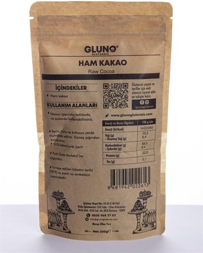 Gluno Glutensiz Ham Kakao 200G