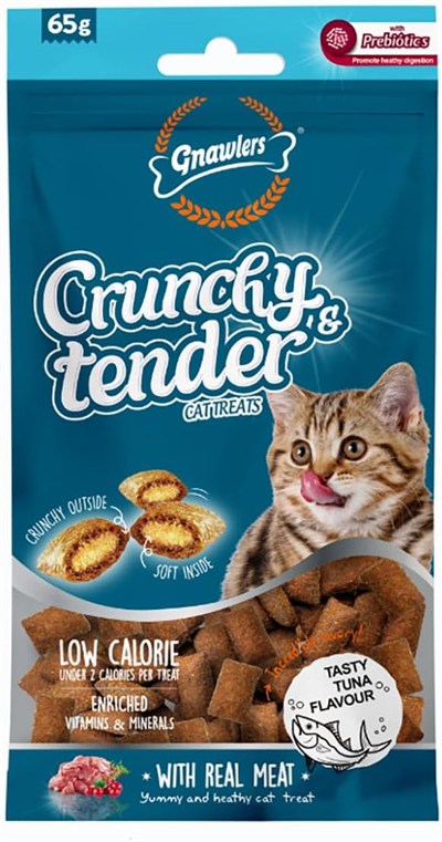Gnawlers Crunchy Ton Balıklı Prebiotik Destekli Kedi Ödül Maması 65gr