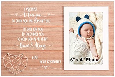 Godchild Godson Goddaughter Çerçeve Hediye Vaftiz Anne Vaftiz için Resim Çerçevesi Hediye - Vaftiz Hatırası Fotoğraf Çerçevesi Hediye - Vaftiz Çocuk için Benzersiz Kilometre Taşları Özel Hediye