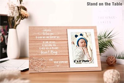 Godchild Godson Goddaughter Çerçeve Hediye Vaftiz Anne Vaftiz için Resim Çerçevesi Hediye - Vaftiz Hatırası Fotoğraf Çerçevesi Hediye - Vaftiz Çocuk için Benzersiz Kilometre Taşları Özel Hediye