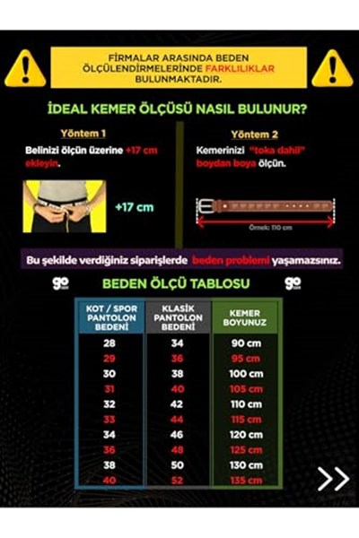Goderi%100 Hakiki Kaliteli Deri Kemer