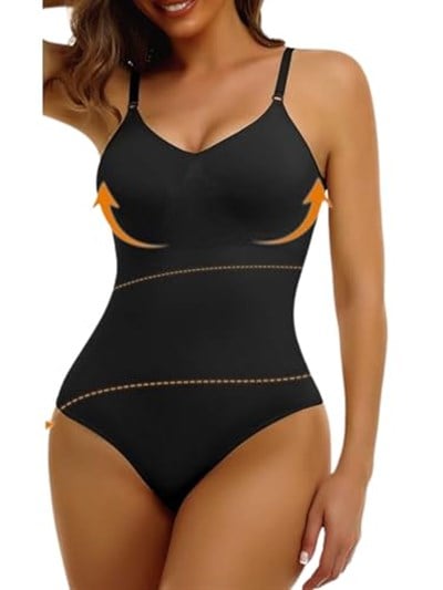 Göğüs Detekli İnceltici Etkili Askılı Zıbın Body Korse, Çıtçıtlı, Lazer Kesim