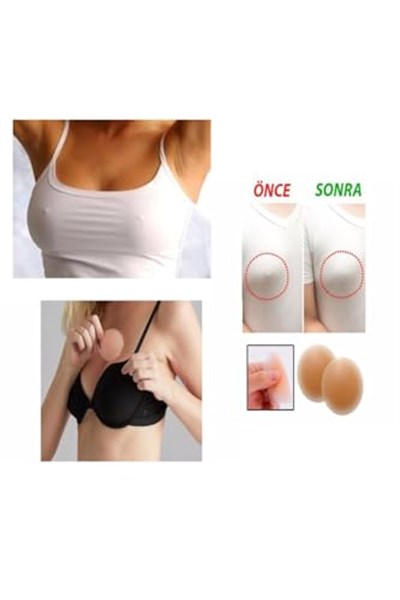 Göğüs Ucu Silikon Güğüs Ucu Kapatıcı Pad Bant Yıkanabilir Bikini Altı Kapatıcı Tek Ebat