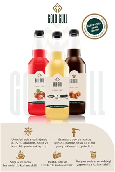 Gold Gull Beyaz Çikolata Aromalı Kahve ve Meyve Şurubu 700 ml.