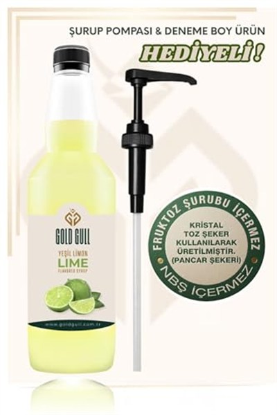 Gold Gull Lime (Yeşil Limon) Aromalı Kahve ve Meyve Şurubu 700 ml.