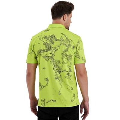 Gölge Desenli Spor Polo Yaka Erkek Kısa Kol Tişört