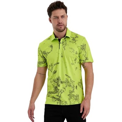 Gölge Desenli Spor Polo Yaka Erkek Kısa Kol Tişört