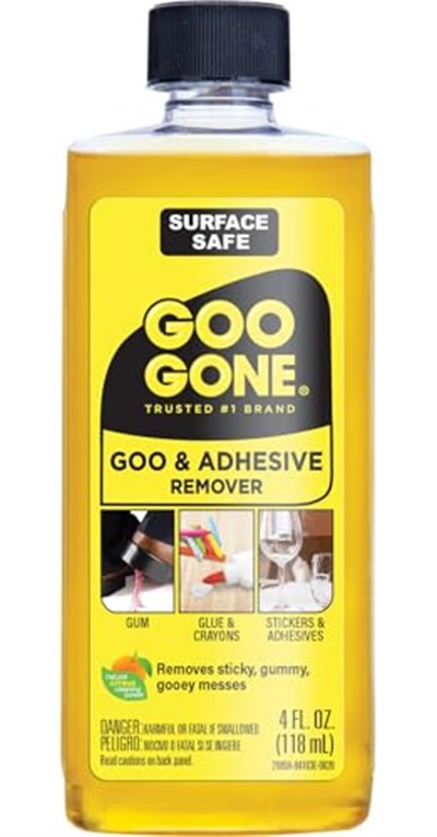 Goo Gone Orijinal Yapışkan Sökücü - 4 Ons - Yüzey Güvenli Yapışkan Sökücü Etiketleri Çıkartmaları Çıkartmaları Kalıntı Bant Çiğneme Gres Katran