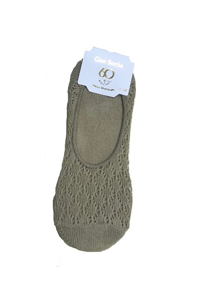 Goo Socks Goo Socks 6 Çift Gri Renk Fileli Babet Çorap Gri 36-40