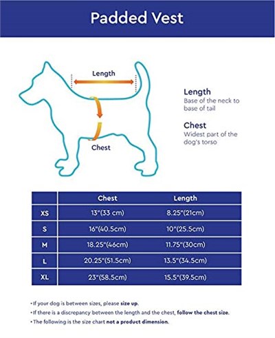 Gooby - Dolgulu yelek, köpek ceketi, manto, fermuarlı kazak ve keten halkalı, kırmızı, beden L - Seçenekler: X-Small chest (~13