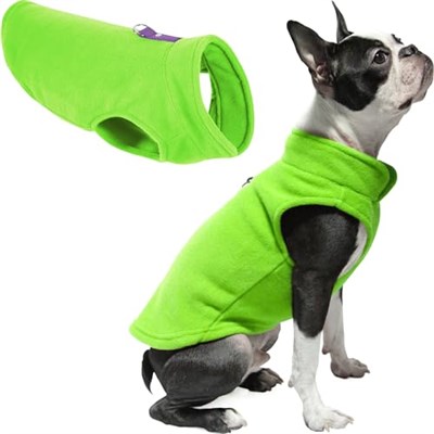 Gooby Polar Yelek Köpek Süveteri - Kireç, Orta - Sıcak Tutan Kazak Polar Köpek Ceketi O-Ring Tasmalı - Kış Küçük Köpek Kazak Kaban - Soğuk H - Seçenekler: X-Small (Around 4-lb), Small (Around 6-lb)...
