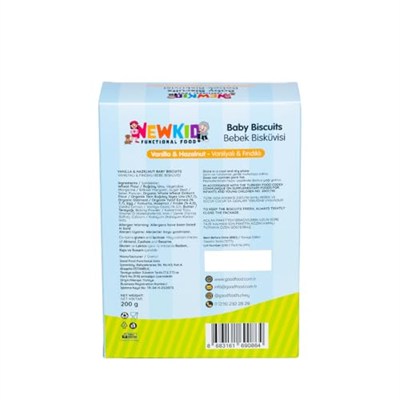 Good Food New Kid Vanilyalı ve Fındıklı Bebek Bisküvisi 200 gr
