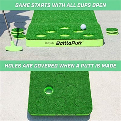 GoSports BattlePutt Golf Sopası Oyunu, 2si 2 arada Pong Tarzı Oyun, 28 cm Putting Green, 2 Golf Topu