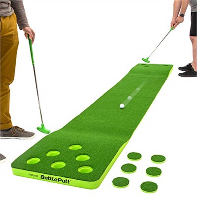 GoSports BattlePutt Golf Sopası Oyunu, 2si 2 arada Pong Tarzı Oyun, 28 cm Putting Green, 2 Golf Topu