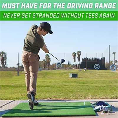 GoSports Kauçuk Golf Tişörtleri 9lu Paket - 3 x 1,5 inç, 2,25 inç ve 3,5 inç Tees - Suni Çim Golf Paspasları ile Evrensel