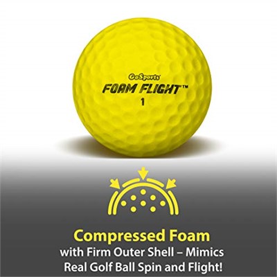 GoSports Köpük Uçuş Egzersiz Golf Topları - 24lü Paket Sınırlı Uçuş Antrenman Topu - Klasik Beyaz veya Yüksek Görünürlüklü Sarı Arasından Seçim Yapın