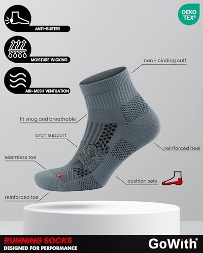 GoWith 2li Tabanaltı Havlulu Dikişsiz Unisex Atletik Fit Koşu Yürüyüş Egzersiz Aktivite Çorabı 3594