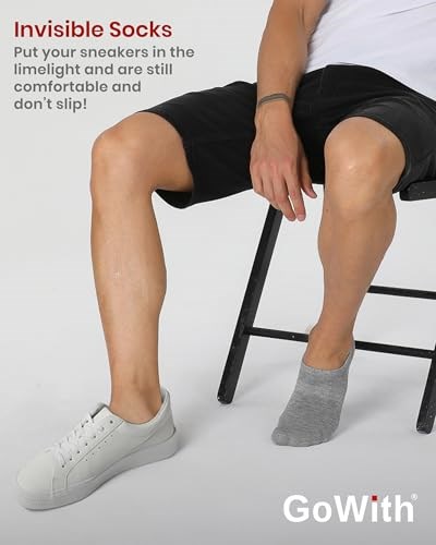GoWith 3lü-6lı Bambu Beyaz Gri Siyah Elastan No Show Görünmez Dikişsiz Yürüyüş Spor Koşu Sneakers Erkek Çorap 3103