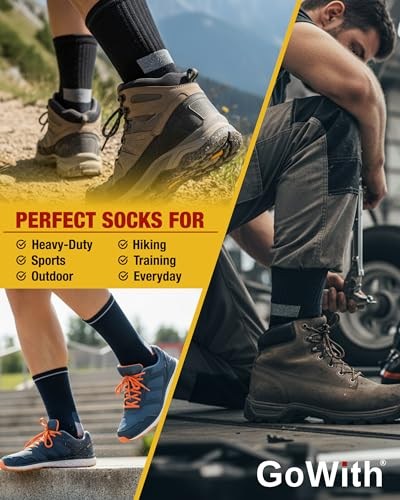 GoWith 3lü Pamuklu Topuk Burun Destekli Dayanıklı Havlulu Termal Etkili Nem Kontrollü Outdoor Trekking İş ve Performans Çorabı 6016