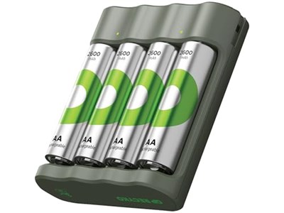 GP B441 USB Pil Şarj Cihazı 4 Adet 2600mAh AA Kalem Pilli Set